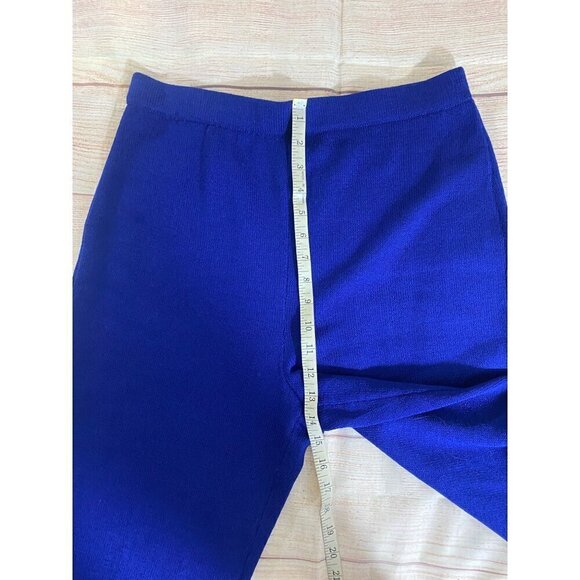 Vintage St John Evening By Marie Grey Women's Blue Thick Pull On Pants - 12 - Picture 6 of 12
